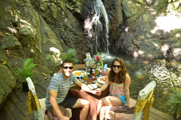 We enjoyed a wonderful private lunch at the waterfall.