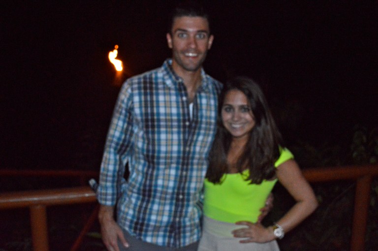 Sean and I right before our anniversary dinner. Please notice the hair 1 hour I washed and straightened it. haha.