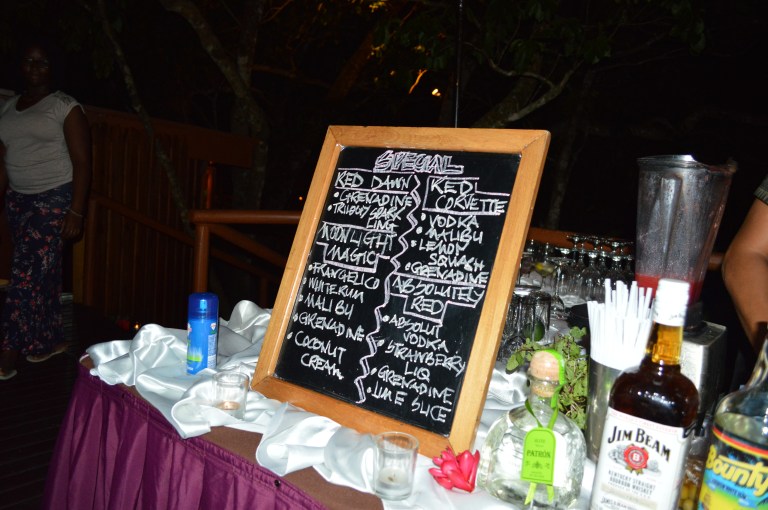 Drink specials for the night! It was focused around a red theme for the blood moon, which we saw...absolutely beautiful!