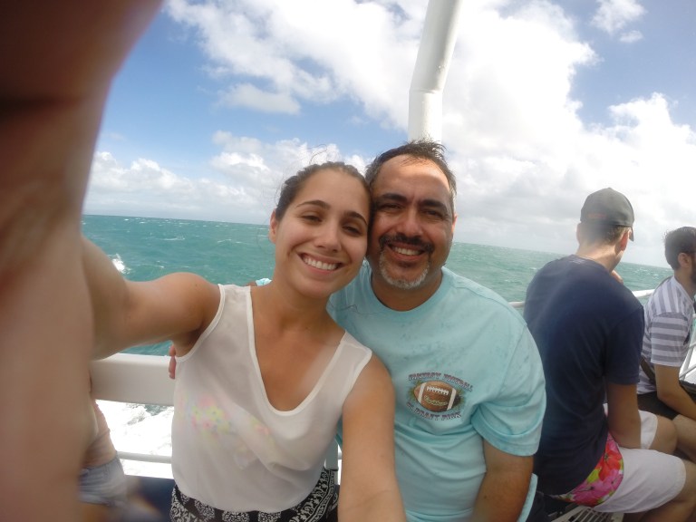 On the Catamaran excited to hit the first reef!  