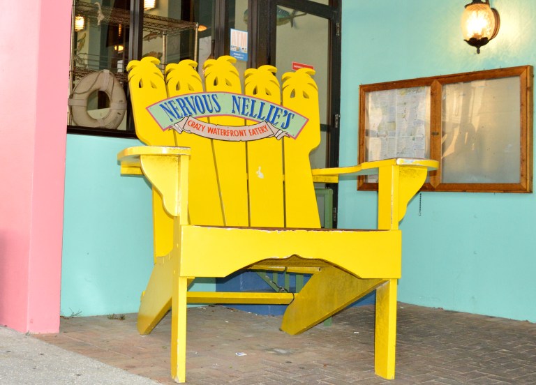 Nervous Nellies is known for this gigantic adirondack chair. Adirondack chairs exemplify true Florida lifestyle. 