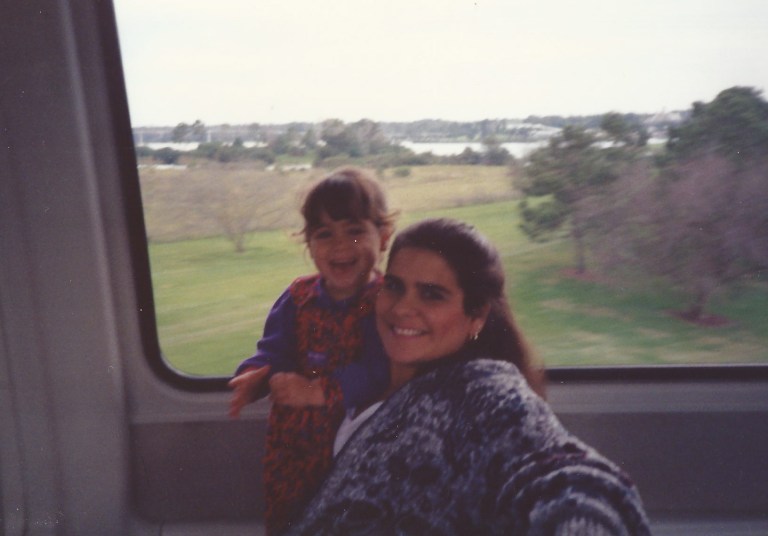 On the monorail in Disney in 1992