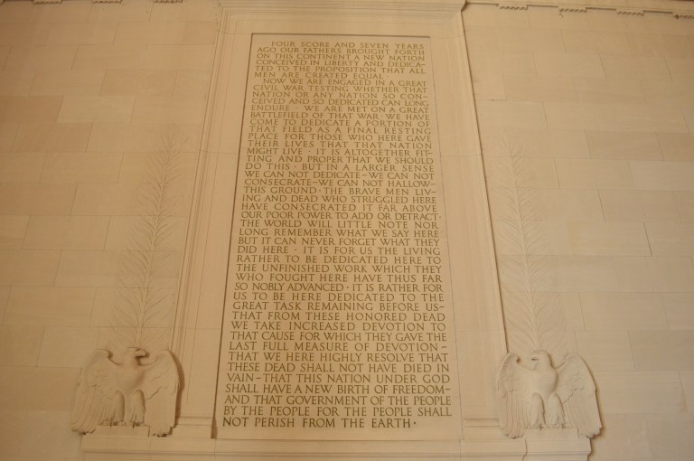 I got chills reading Lincoln's speech while standing in the Memorial. I am so proud to be an American.